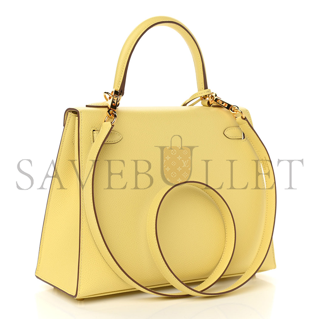 H**mes epsom kelly sellier 25 jaune poussin (25*17*7cm)